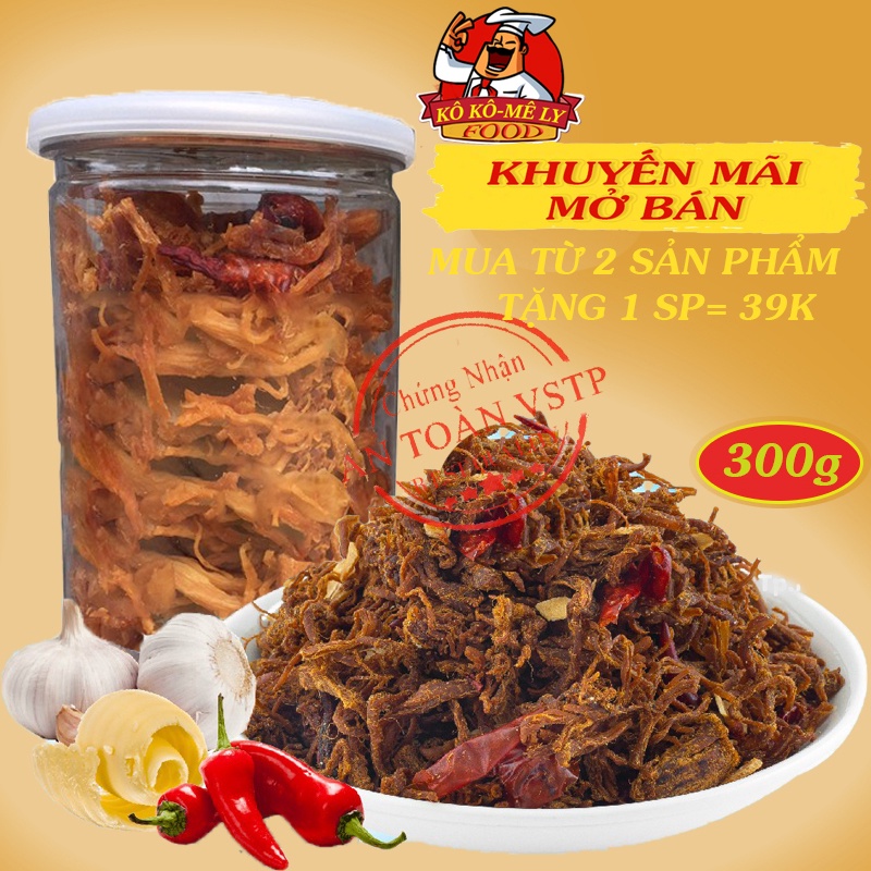 Khô Heo Cháy Tỏi 300gr, Lợn Khô Cháy Tỏi, Ăn Vặt KÔ KÔ-MÊ LY FOODS. K010 | BigBuy360 - bigbuy360.vn