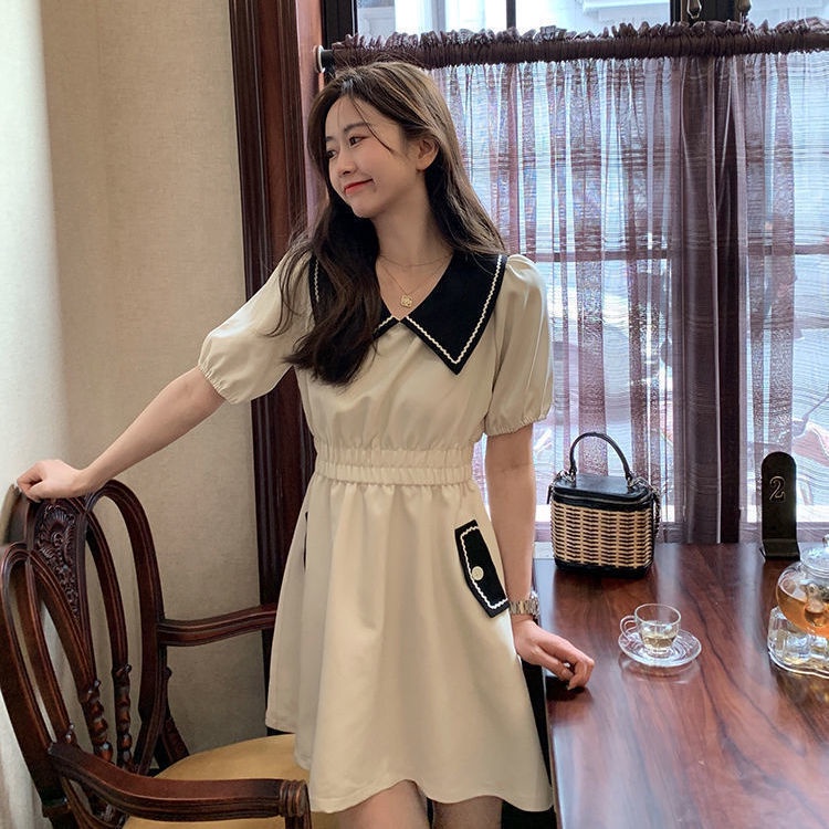 Đầm tay phồng ngắn thời trang mùa hè màu sắc tùy chọn dành cho bạn nữ