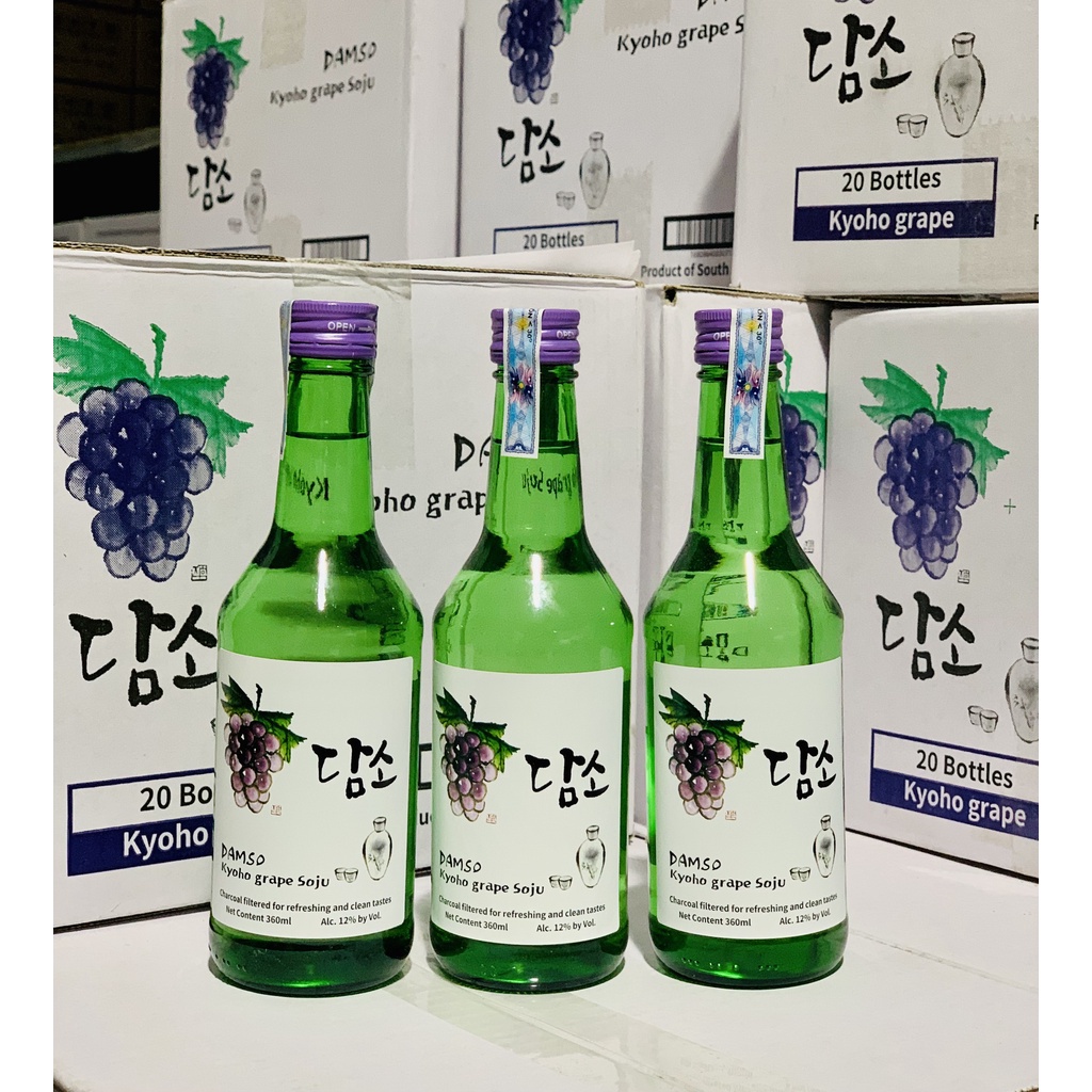 Soju Damso Hàn Quốc Đủ 10 Vị Thơm Ngon Nước Trái Cây Chai 360ml