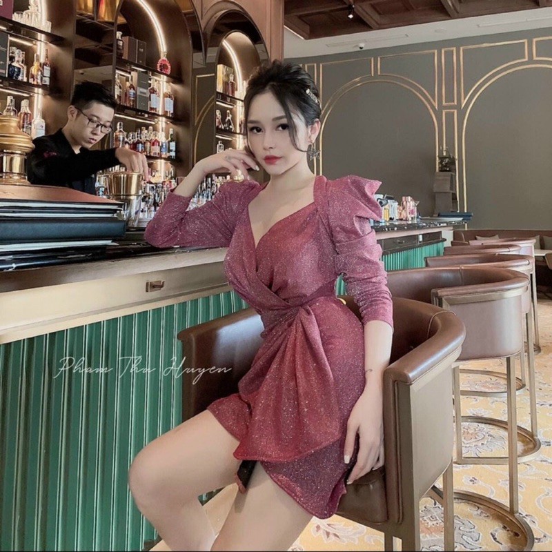 Váy Body Nhũ Kim Tuyến  HÀNG THIẾT KẾ CAO CẤP eo phối kiểu