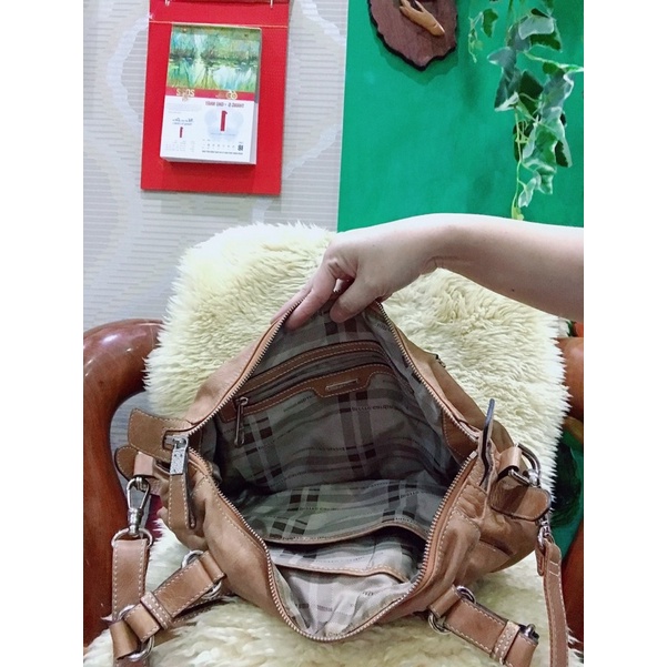 Túi da thật màu nâu