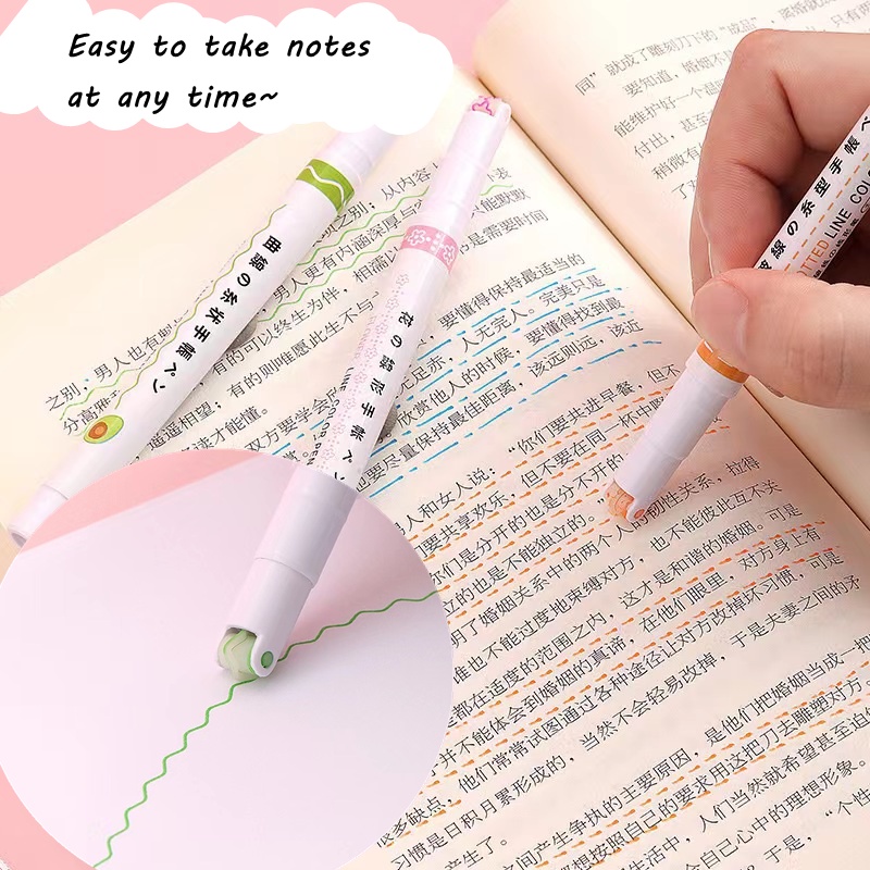 Bộ 3 / 6 / 8 Bút Đánh Dấu Hai Đầu Hình Cánh Hoa Dễ Thương