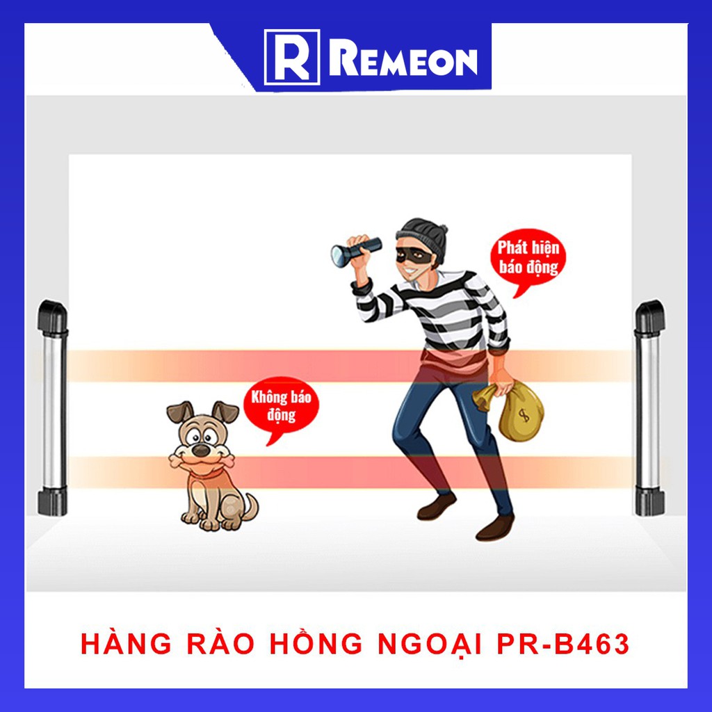 Cảm Biến Hàng Rào Điện Tử Hồng Ngoại Chống Trộm 4 Tia PINGRON PR-B463 I Bảo Hành 12 Tháng