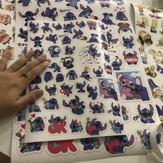Sticker mini khổ A4 Stich chống nước