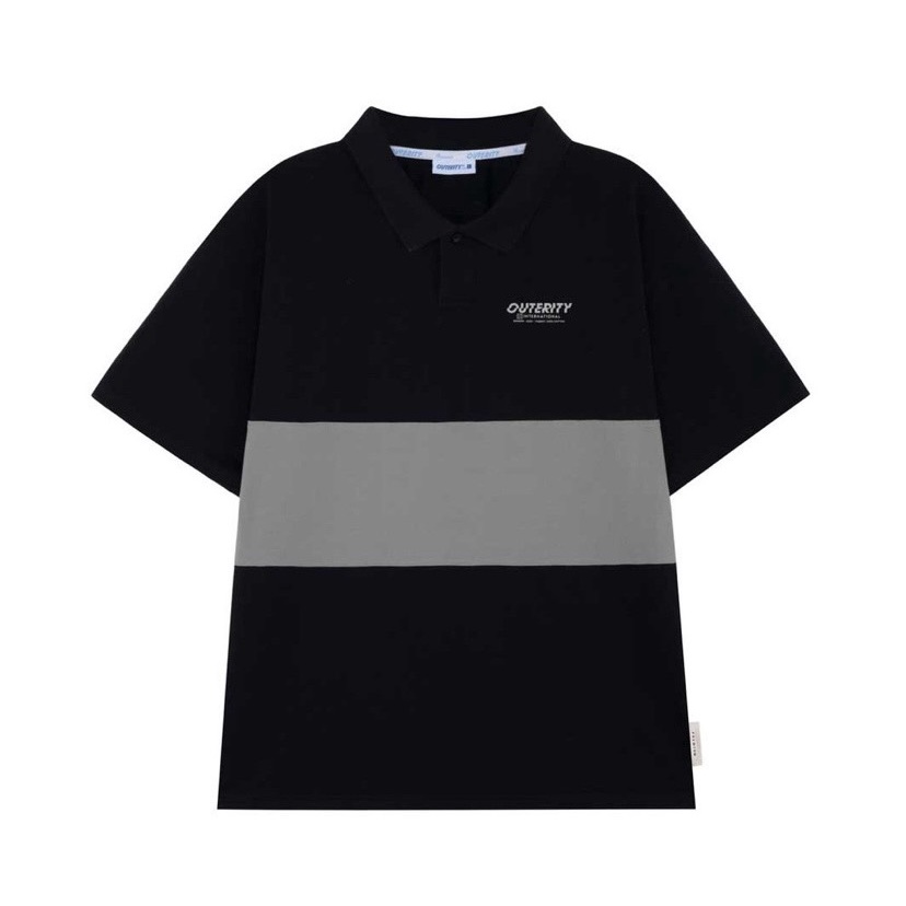 Áo polo Outerity cá sấu Cross Cut, áo polo from rộng unisex cho nam nữ