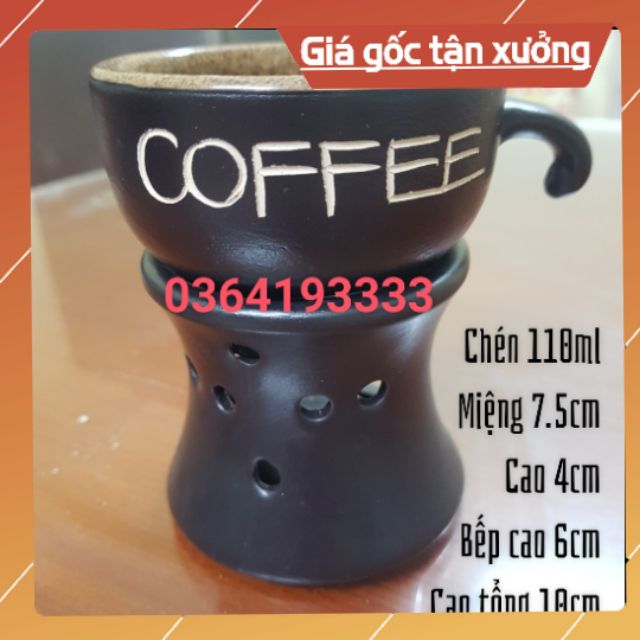 Bộ Đun Hâm Nóng Cafe Bếp Nến Cà Phê 110ml