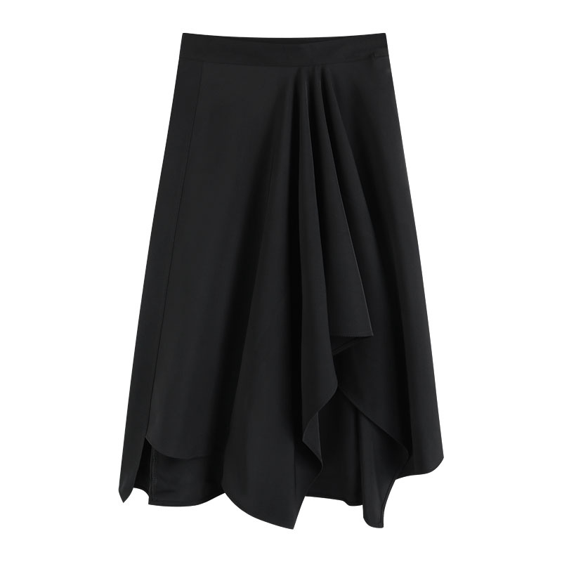 Chân váy xanh dài hot trend chân váy chữ A xẻ tà thiết kế không đều Firstdateclothing