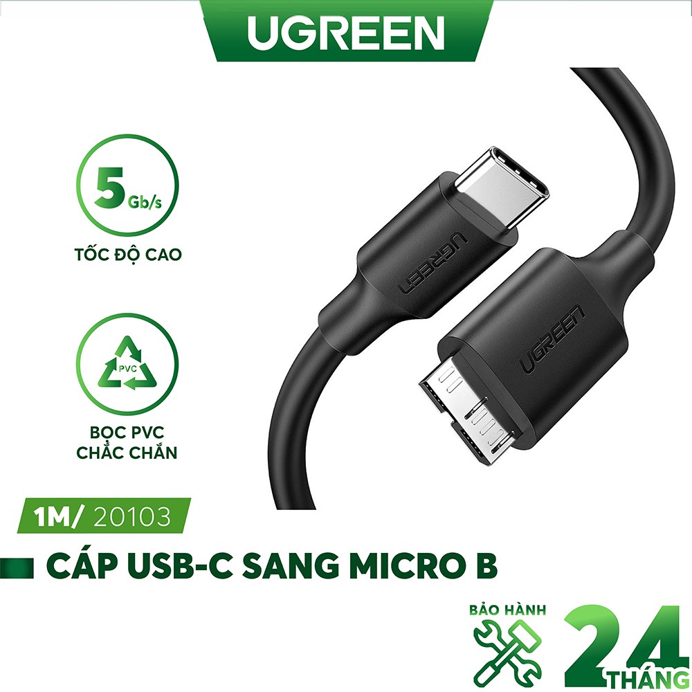 Cáp USB type C sang Micro B tốc độ truyền dữ liệu nhanh dài 1m UGREEN US312 20103