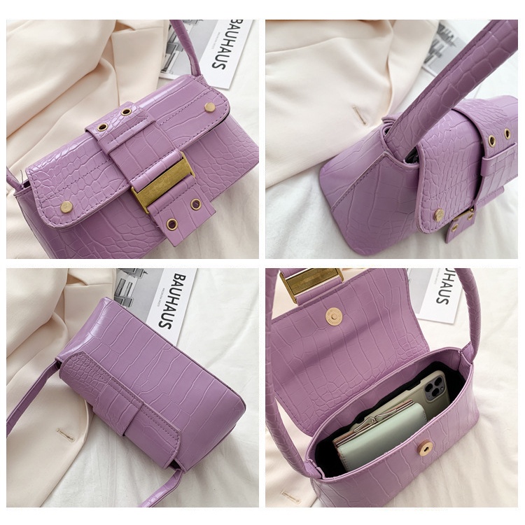 Ielgy Dưới Túi Xách Tay In Họa Tiết Cá Sấu Phong Cách Pháp