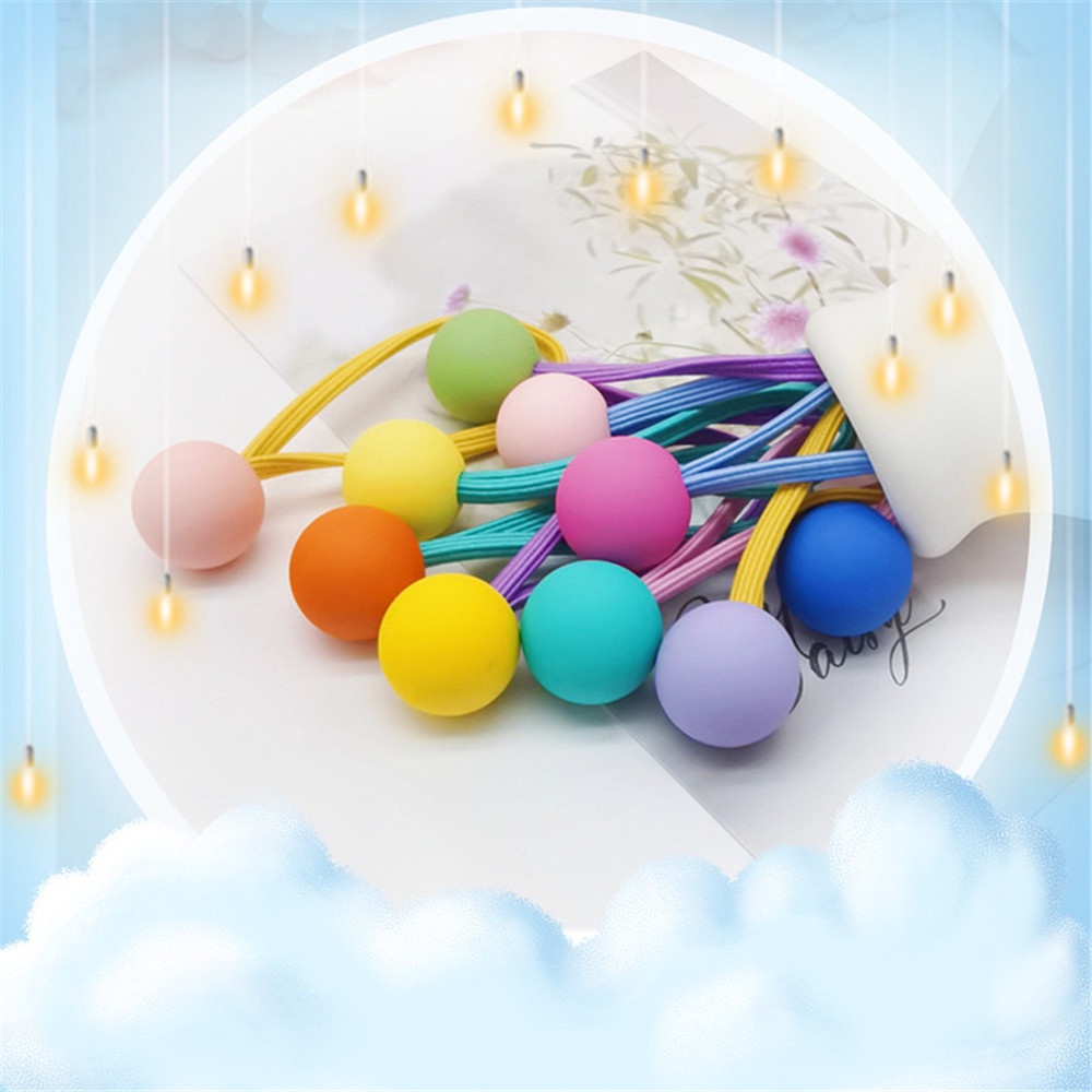 Set 10 Dây Buộc Tóc Co Giãn Đính Hạt Cho Bé Gái