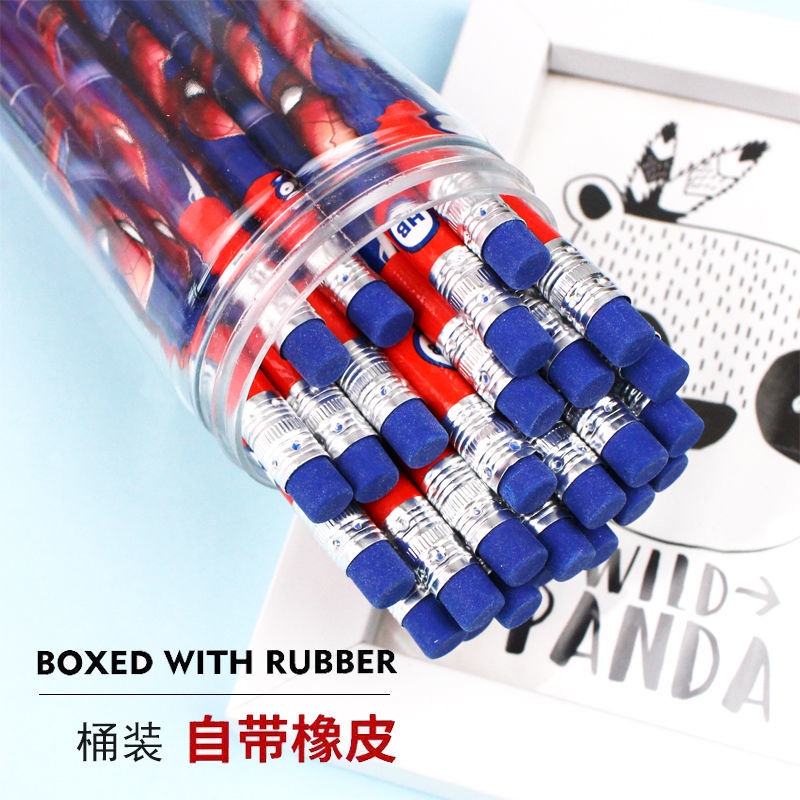 Disney ♛Bút Chì Đầu Tròn HB Họa Tiết Marvel Ice Snow Dành Cho Trẻ Em