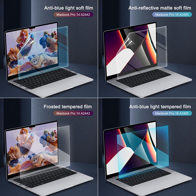 Kính Cường Lực Bảo Vệ Màn Hình Chống Tia Sáng Xanh Cho laptop 2021 new macbook Pro 14 16 A2485 A2442 Pro 13.3 Air 13.6 2022 M2 A2681 Mờ/matte