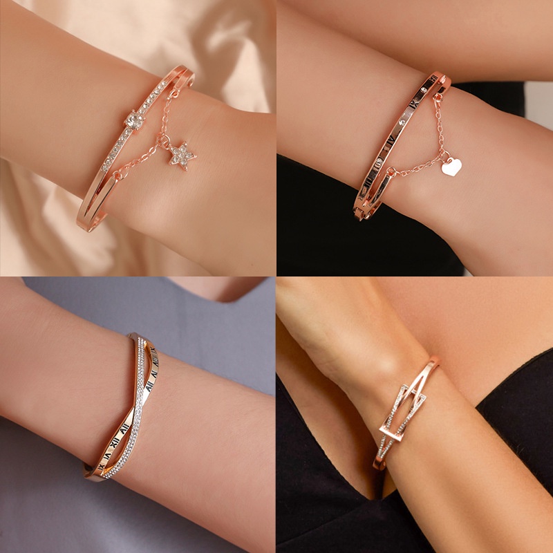 Vòng Tay Mặt Hình Trái Tim Thời Trang Hàn Quốc
