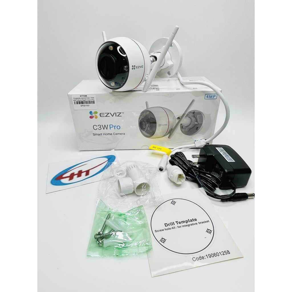 Camera Ezviz IP Wifi C3W Pro 4.0Mp Ultra HD, Có Màu Ban Đêm, Đàm Thoại 2 Chiều