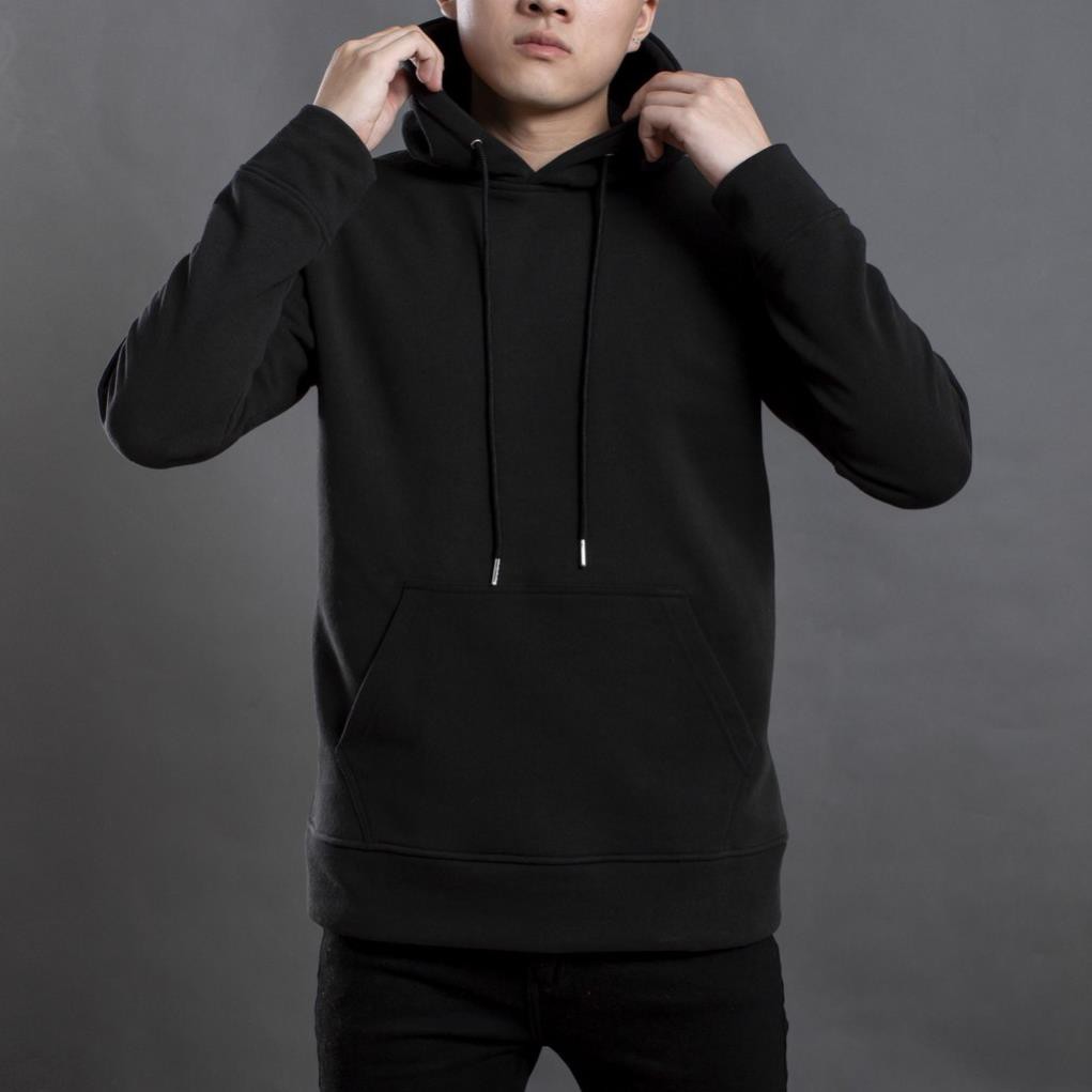 Áo hoodie trơn dài tay Bape Phếch  - 9045, có nón liền, túi trước