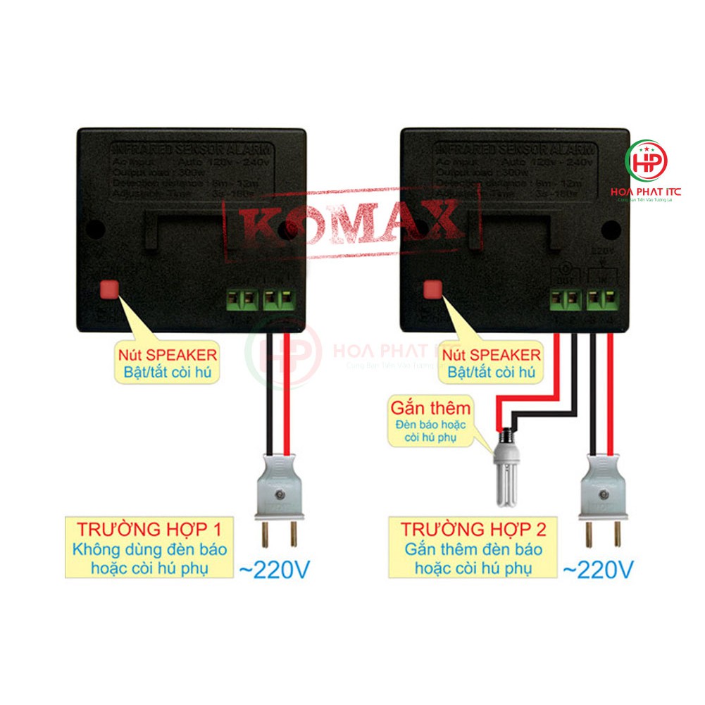 Báo động hồng ngoại 6 kiểu chuông Komax PG-113A - Mã giảm giá đến 10k