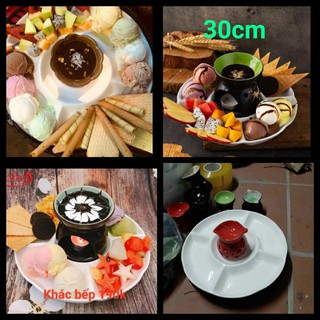 Khay lẩu kem trắng 25cm