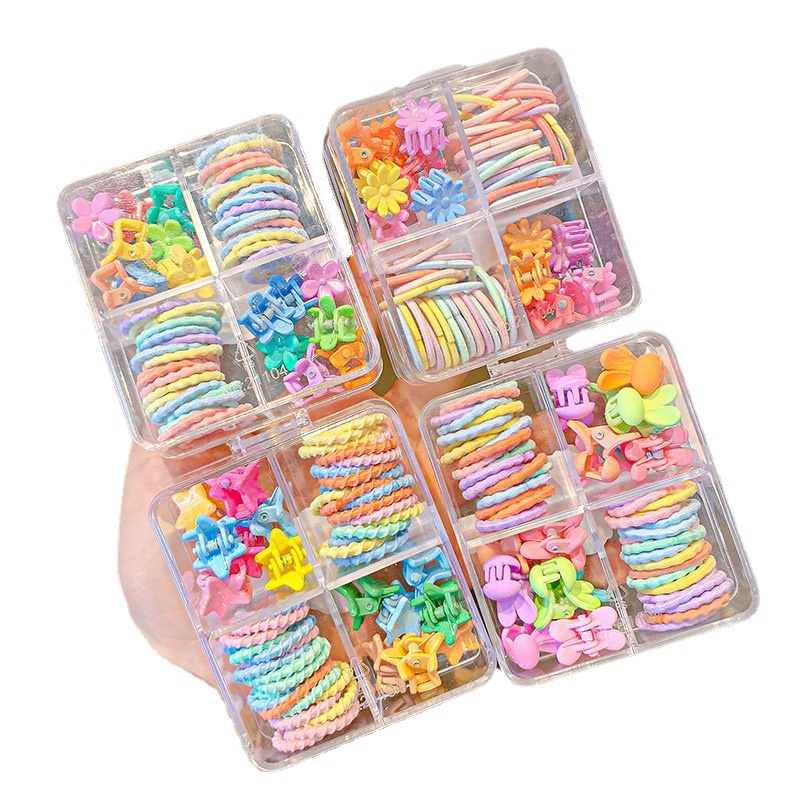 Set kẹp và dây buộc tóc họa tiết phim hoạt hình dễ thương dành cho trẻ em