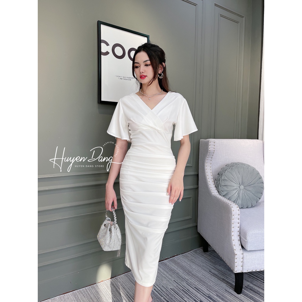Đầm dài cánh tiên body nhún 3052 - đầm thời trang nữ