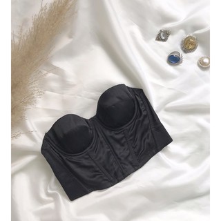 Áo corset cúp ngực đen trơn 2hand(A75)