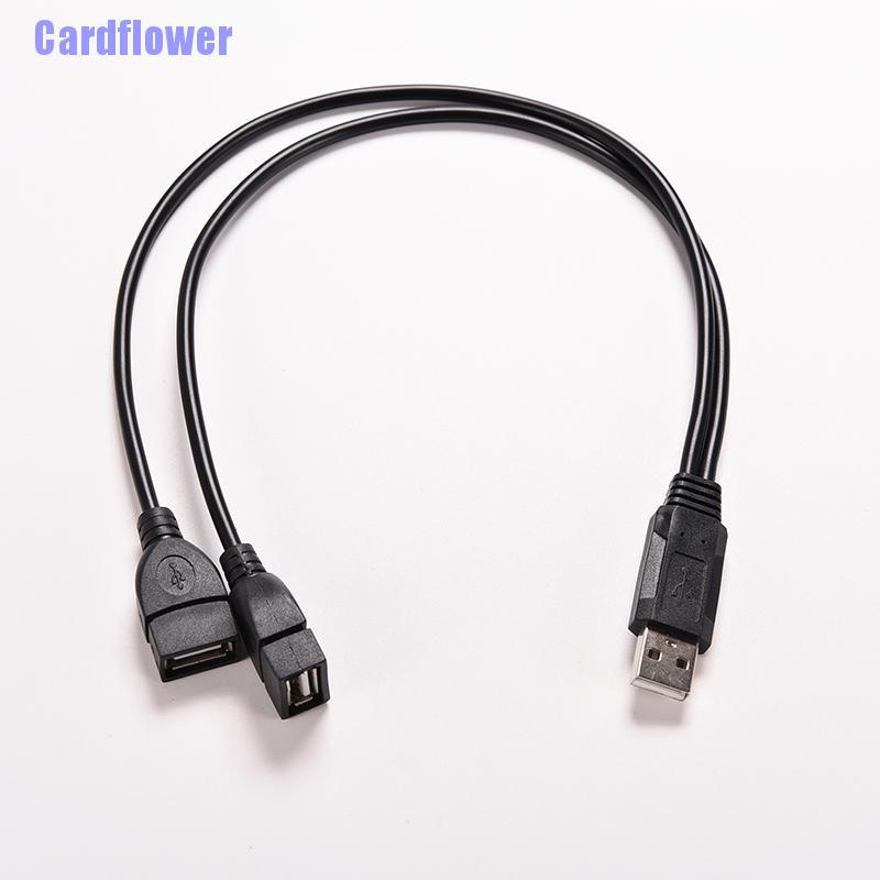 Cardflower  USB 2.0 A Male To 2 Dual USB Female Jack Y Splitter Hub Power Cord Adapter Cable