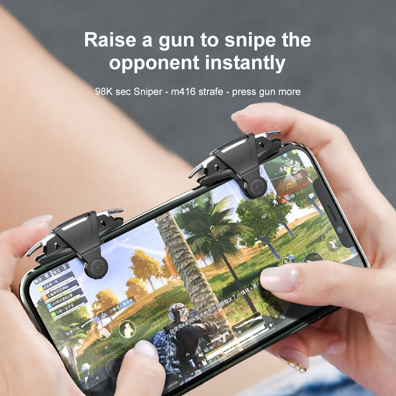 【Ready Stock】 Mobile Gamepa Controller Gamepad plastic L1R1 keypads Phone Joystick Sensitive Shoot and Aim Triggers mobile controller for pubg 【queen2019】