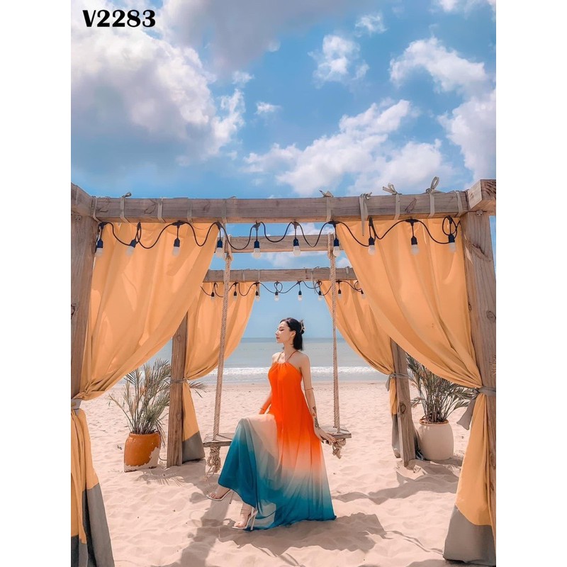 VN108 - VÁY 2 DÂY CẦU VỒNG PHỐI MÀU NỮ | BigBuy360 - bigbuy360.vn