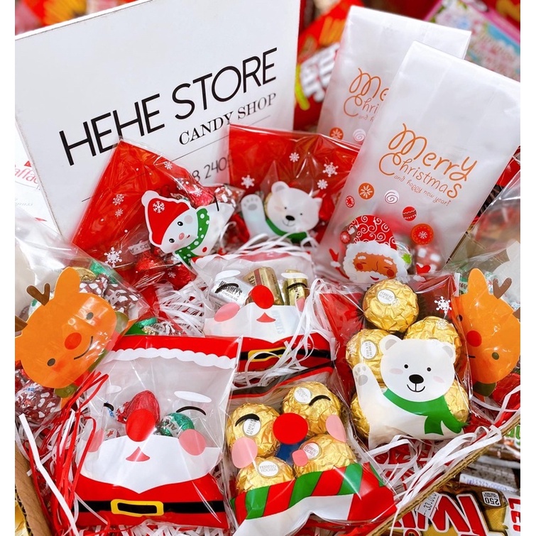 SOCOLA GIÁNG SINH KISSES HERSHEY’s FERRERO tách lẻ kèm túi Noel