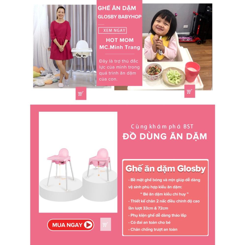 HOT Ghế ăn dặm cho bé Glosby Babyhop kèm mặt bàn,ăn dặm kiểu nhật & BLW, 2 chế độ chân, kèm mặt bàn, cho bé từ 6 tháng