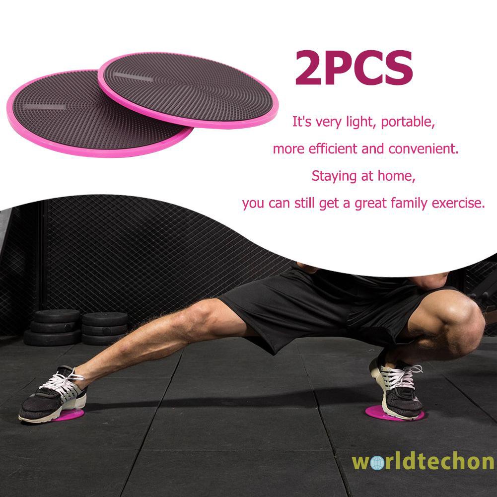 READY STOCK 2pcs Fitness Gliders Round Disc Workout Body Exercise Slimming Slide Pad