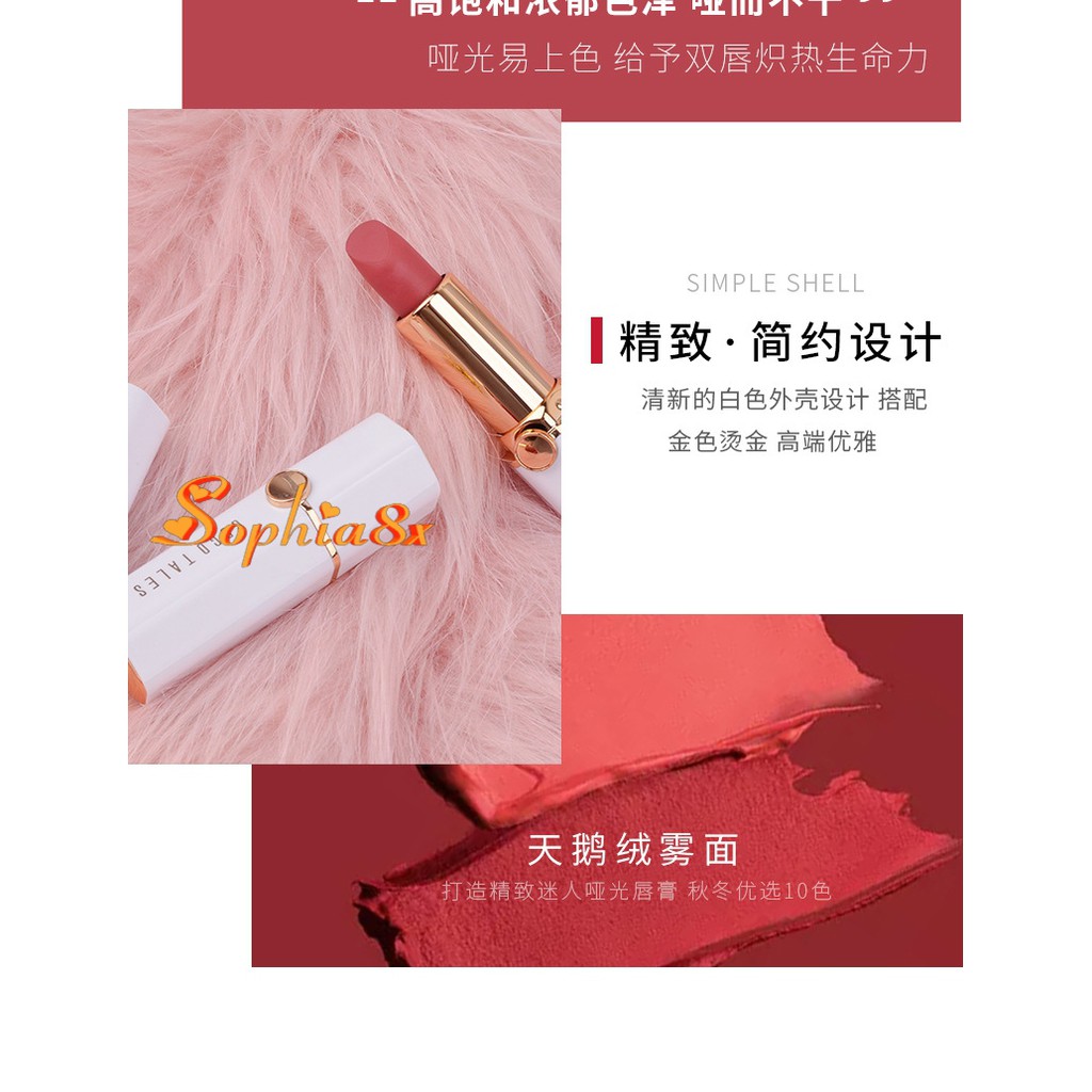 Son thỏi mềm mịn môi Gogo Tales Velvet Matte Lipstick 3.8g