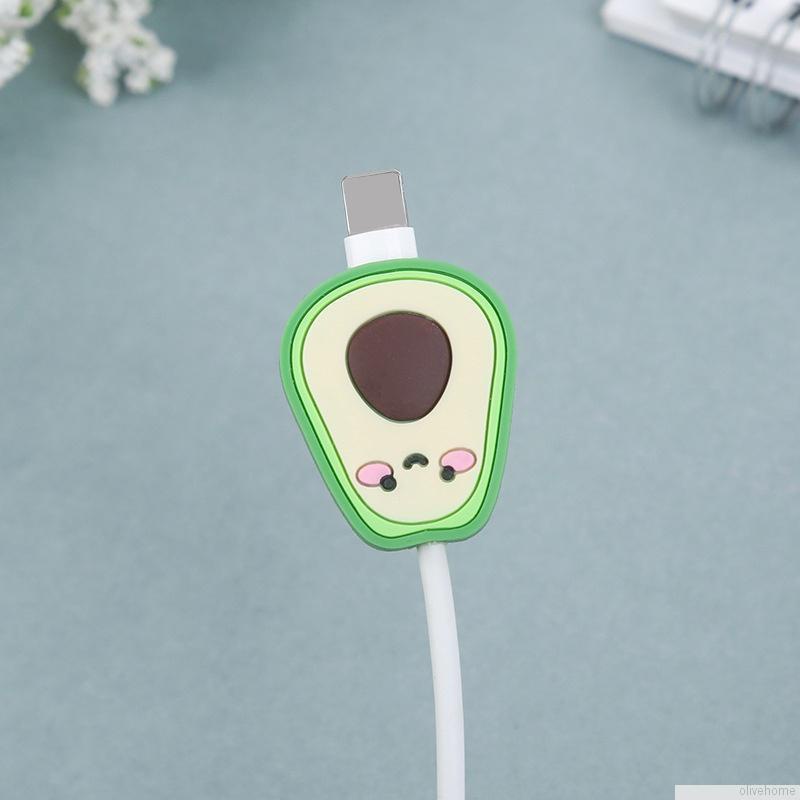 Phụ kiện bảo vệ dây cáp sạc chống đứt hình hoạt hình dễ thương thích hợp cho Apple