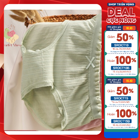 Combo 5 Quần lót nữ cotton vải mềm viền ren ôm bụng nâng mông Scarlet, quần chíp thông hơi kháng khuẩn co giãn 4 chiều