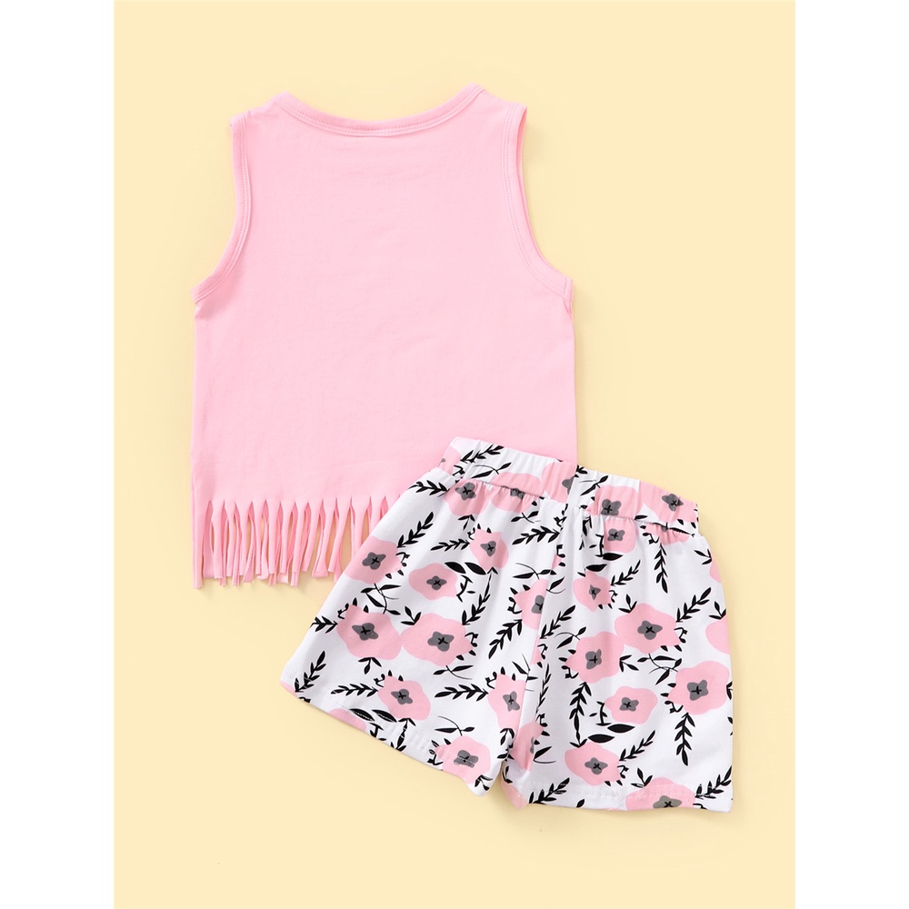 Set đồ mùa hè 2 món MIKRDOO gồm áo ba lỗ in họa tiết hoa + quần ngắn đáng yêu cho bé gái 1-6 tuổi