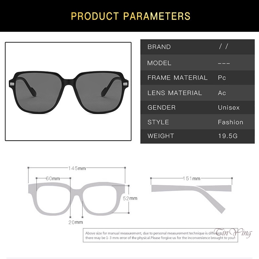GETNOIVAS Kính Mát Gọng Vuông Bằng PC Chống Nắng Thời Trang Cho Nam Và Nữ