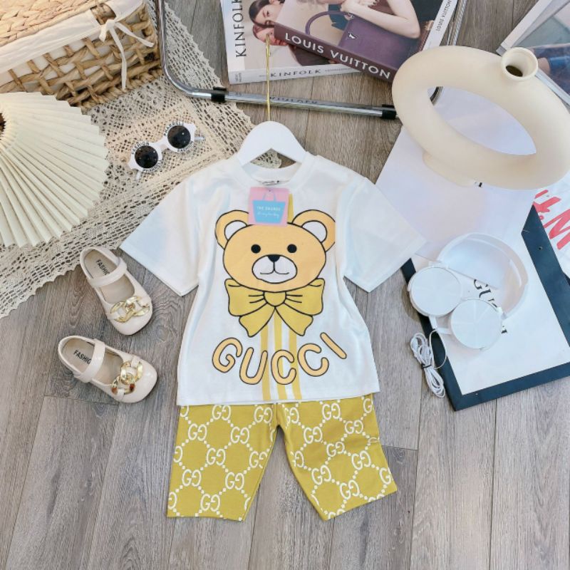 Bộ cotton size đại Gu CCi cho bé gái (20-30kg)