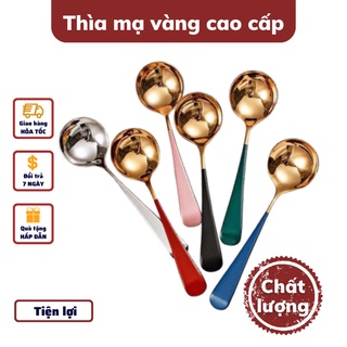 Thìa mạ vàng bằng Inox ăn cơm,cháo,soup muỗng cán dài nhiều màu sắc hiện đại cao cấp sang trọng thiết kế nhỏ gọn an toàn