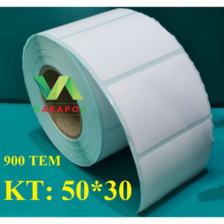 [CUỘN 460 TEM] Tem trà sữa dán ly kích thước 50x30, nhãn dán 50x30mm, tem phụ 5x3 [460 TEM MÃ VẠCH=15 MÉT]
