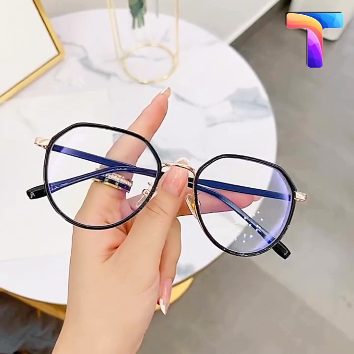 Mắt kính chống ánh sáng xanh kim loại tròn nam nữ TR002