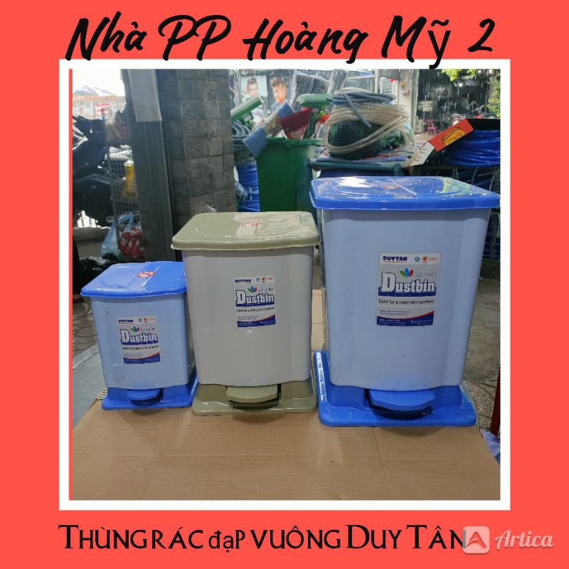 Thùng rác đạp vuông nhựa Duy Tân