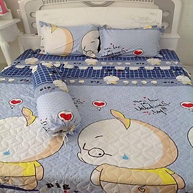 Sỉ Bộ Chăn Hè Ga Gối Kèm Vỏ Gối Ôm set 5 món_ 3 Con Heo