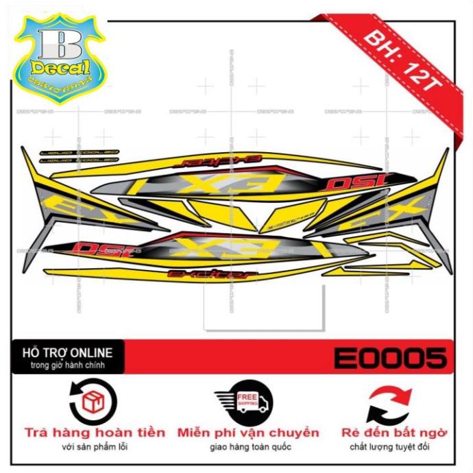 ( Quí khách vui lòng mang ra tiệm cho thợ dán ) Tem EXCITER 150 E0005 [Bi Decal]
