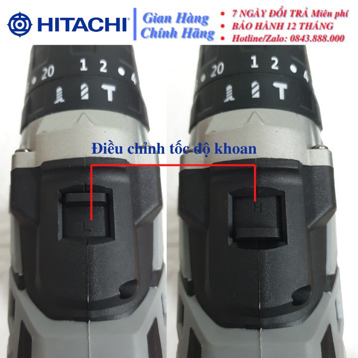 Máy Khoan Pin Hitachi Không Chổi Than Đầu 13 ly Có Chức năng Búa Pin 168V 16000mAh - Tiết Kiệm Chi Phí - Hiệu Suất