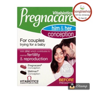Pregnacare him & her concepttion tăng khả năng thụ thai 60 viên Anh