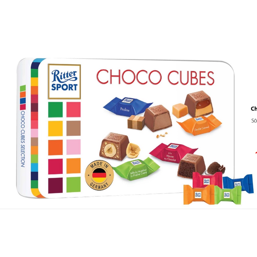 Socola Viên Hỗn Hợp Ritter Sport Hộp thiếc 192g - xuất xứ ĐỨC, chính hãng. Date 05/2024