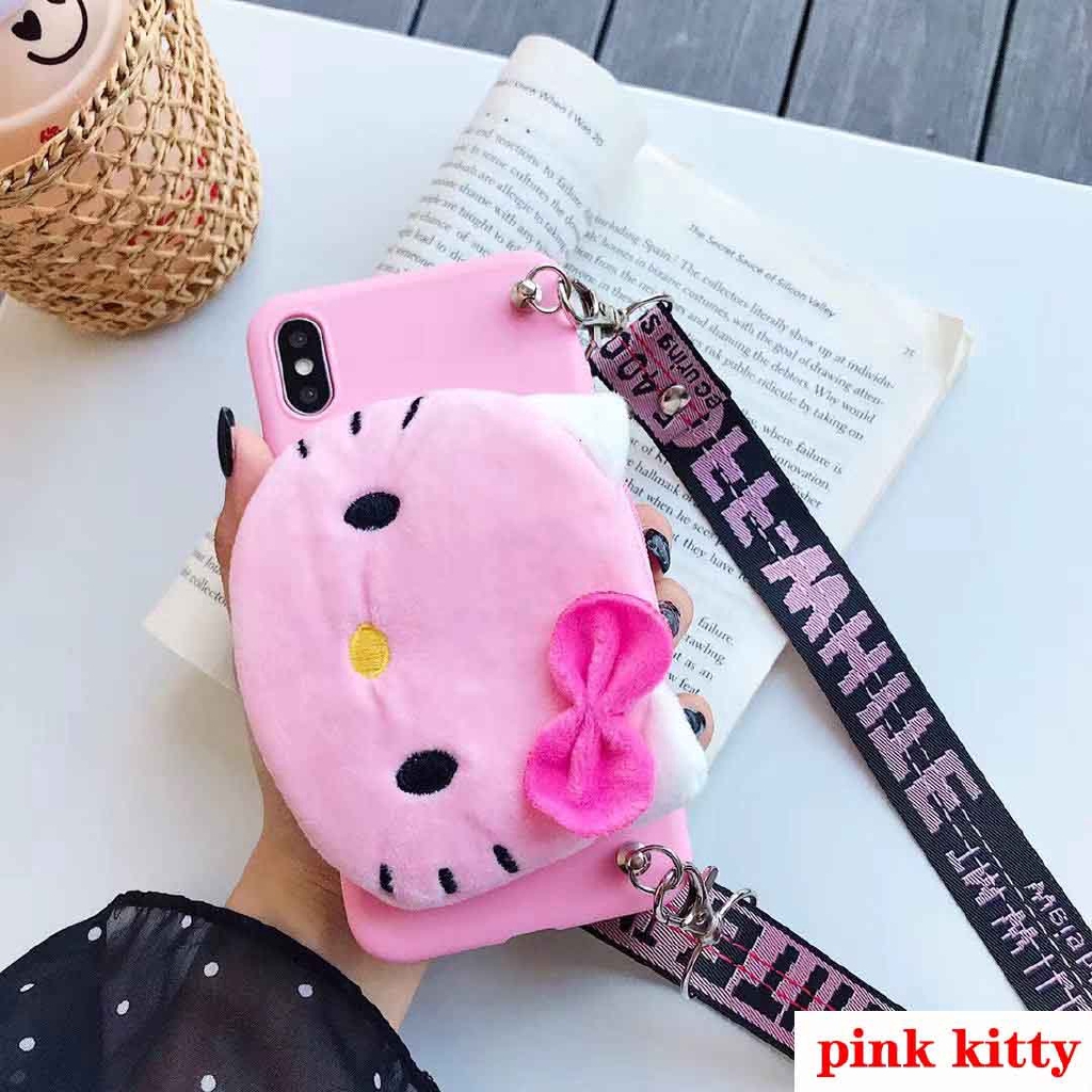 Ốp điện thoại kiêm ví kiểu hoạt hình có dây đeo cho Samsung Galaxy M20 M30 A10S A20S A30S A40S A50S A2 core S10-5G