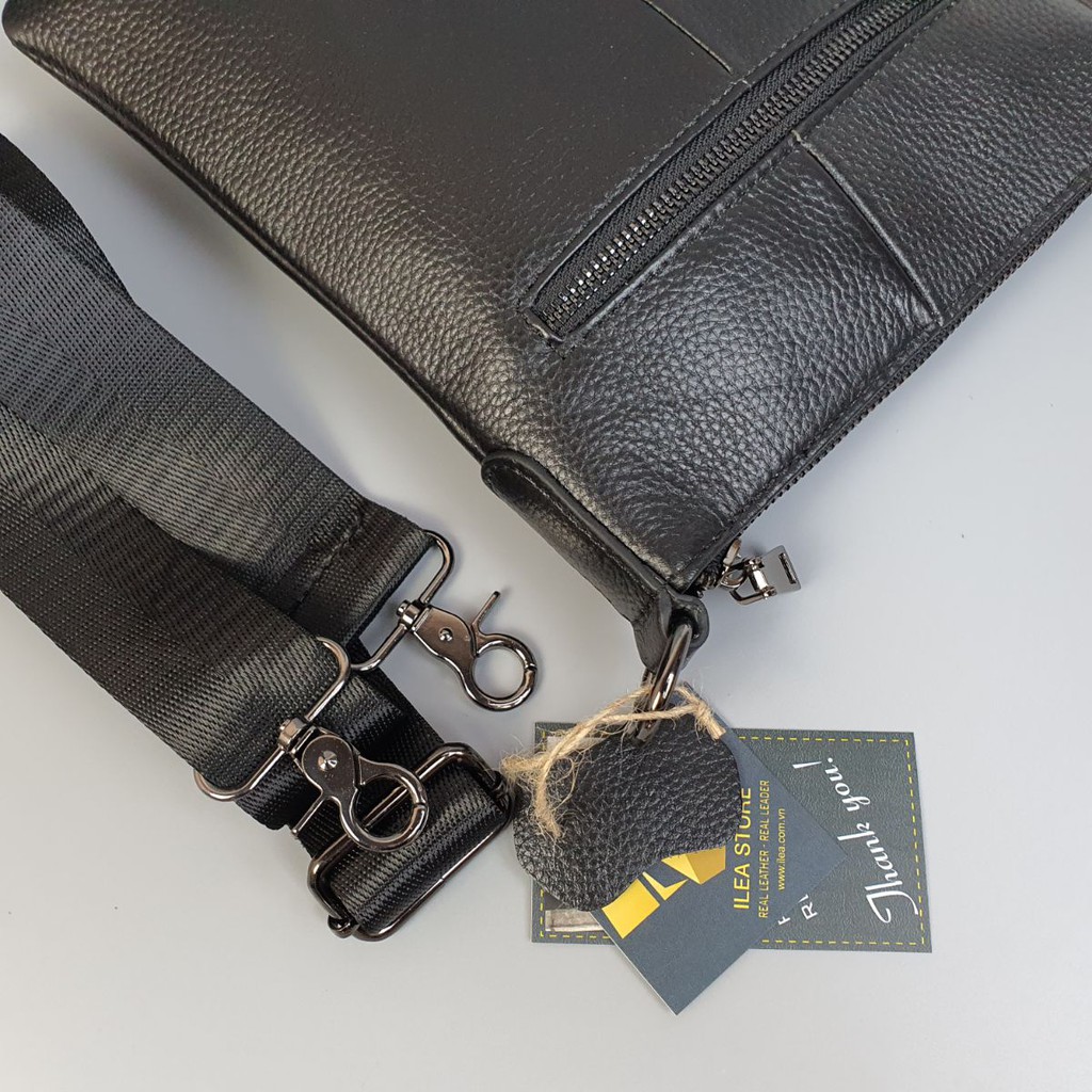 Túi đeo chéo da bò mill TD111VB (Black) [Freeship] - 100% da bò thật, bảo hành 3 năm | BigBuy360 - bigbuy360.vn