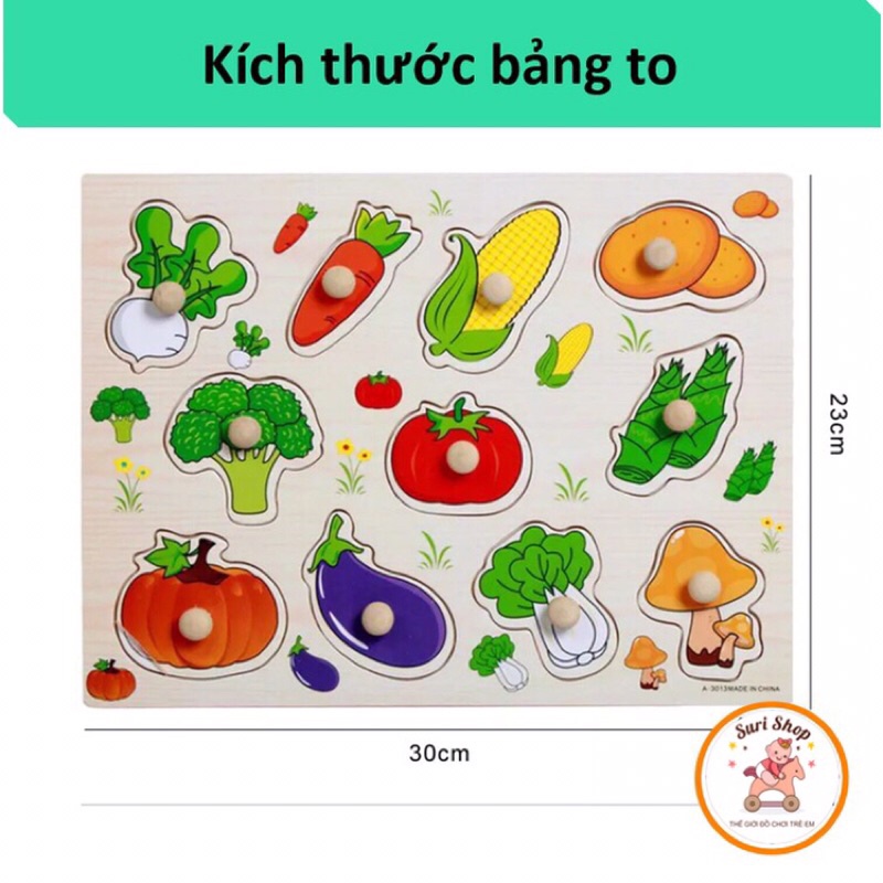 Bảng Núm Gỗ Cho Bé Nhiều Chủ Đề, Bảng Gỗ Núm ghép hình cho bé