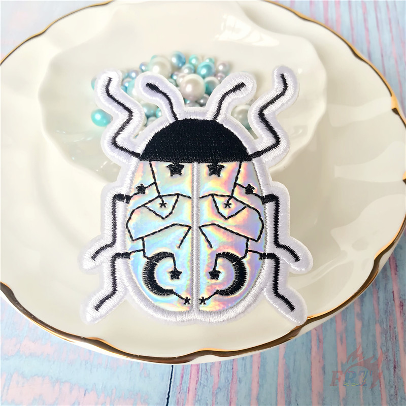 1 Miếng Dán Ủi Quần Áo Hình Côn Trùng Và Mặt Trời Màu Holographic