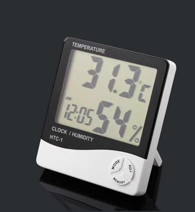 ☀️ Đồng hồ điện tử đo độ ẩm nhiệt độ LCD HTC1
